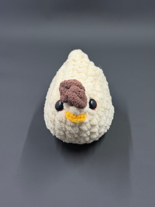 Crochet Mini Chicken Plushie | Handmade Amigurumi Chicken | Chunky Chenille Yarn Stuffed Animal | Cute Keychain or Plush Toy
