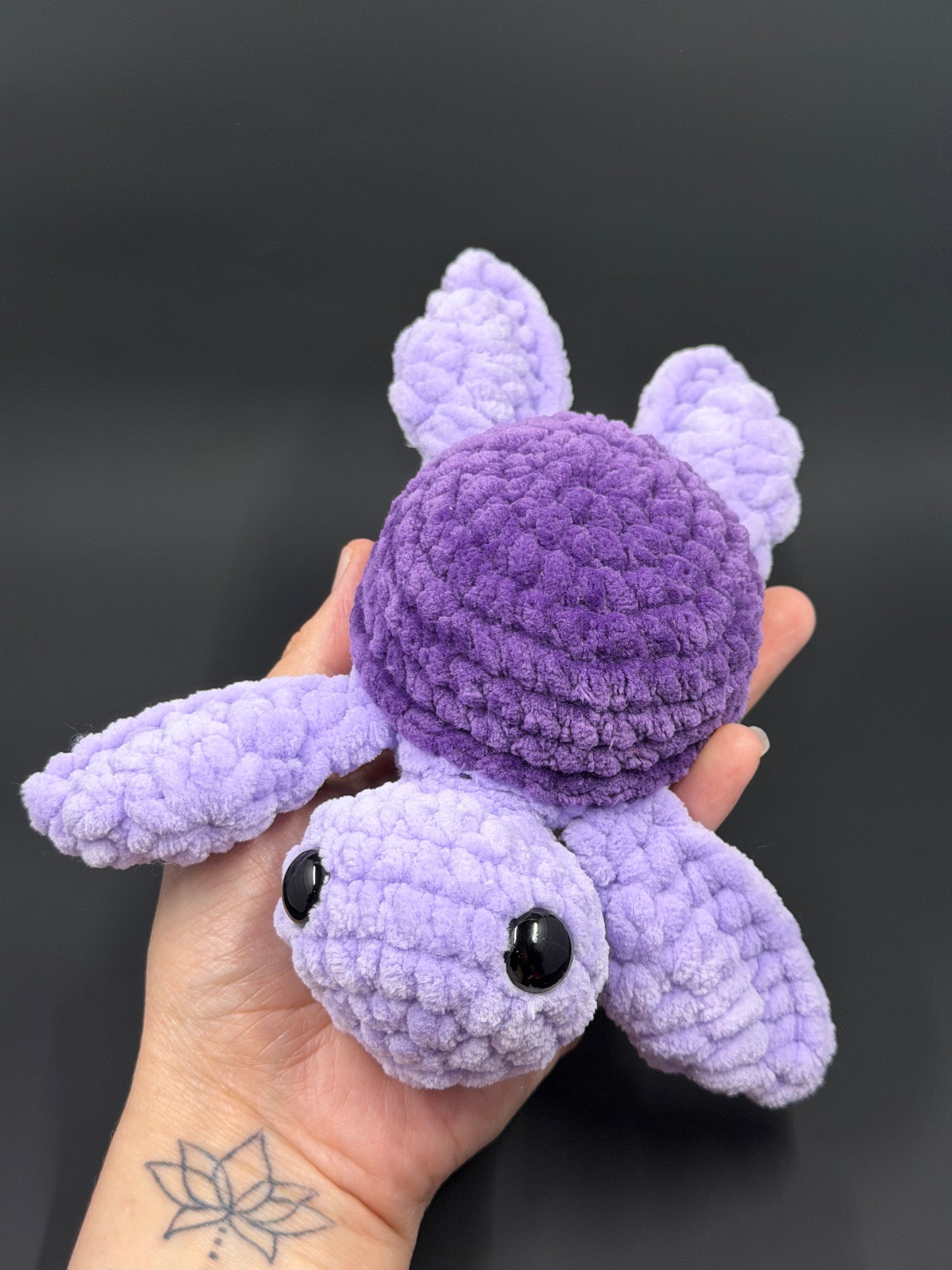 Crochet Sea Turtle Plushie | Handmade Amigurumi Turtle | Chunky Chenille Yarn Stuffed Animal | Cute Keychain or Plush Toy | Limited Batch