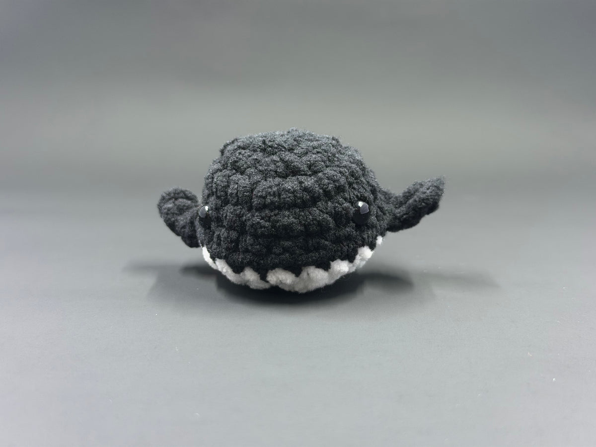 Crochet Whale Plushie | Handmade Amigurumi Whale | Chenille Stuffed Animal | Cute Ocean Keychain or Plush Toy | Mini Ocean Plush