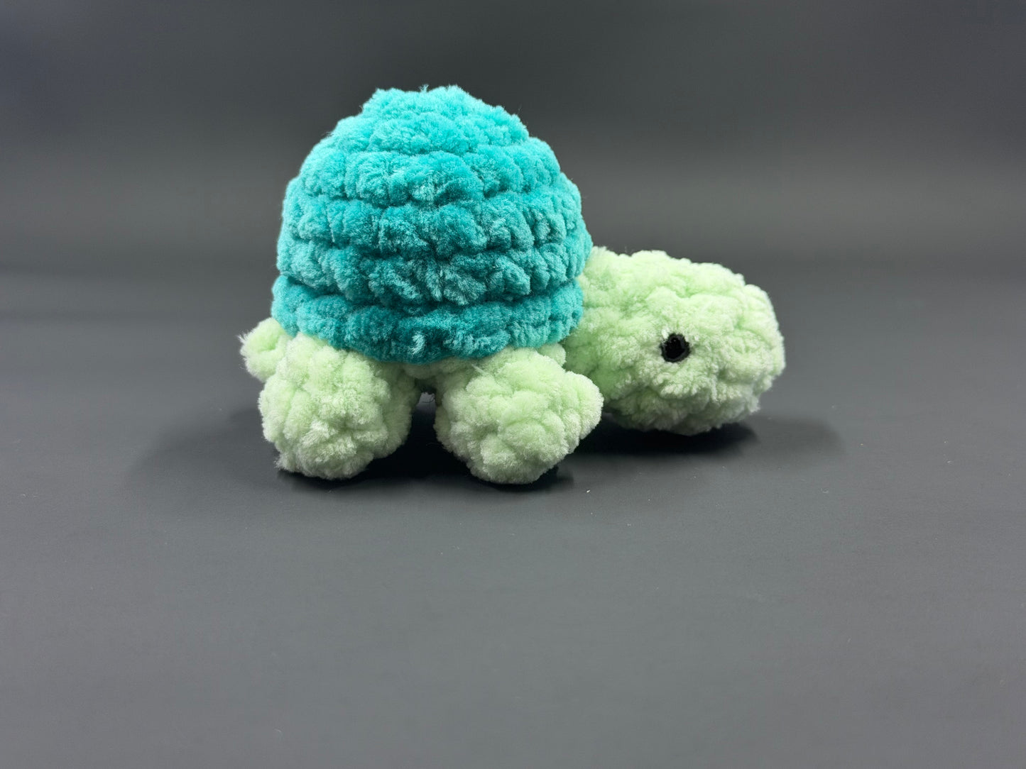 Crochet Turtle Plushie | Handmade Amigurumi Turtle | Chunky Chenille Yarn Stuffed Animal | Cute Keychain or Plush Toy