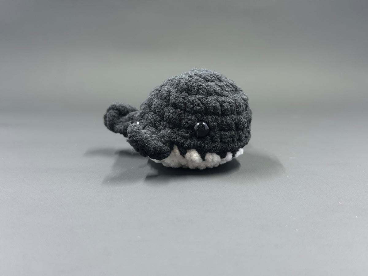 Crochet Whale Plushie | Handmade Amigurumi Whale | Chenille Stuffed Animal | Cute Ocean Keychain or Plush Toy | Mini Ocean Plush
