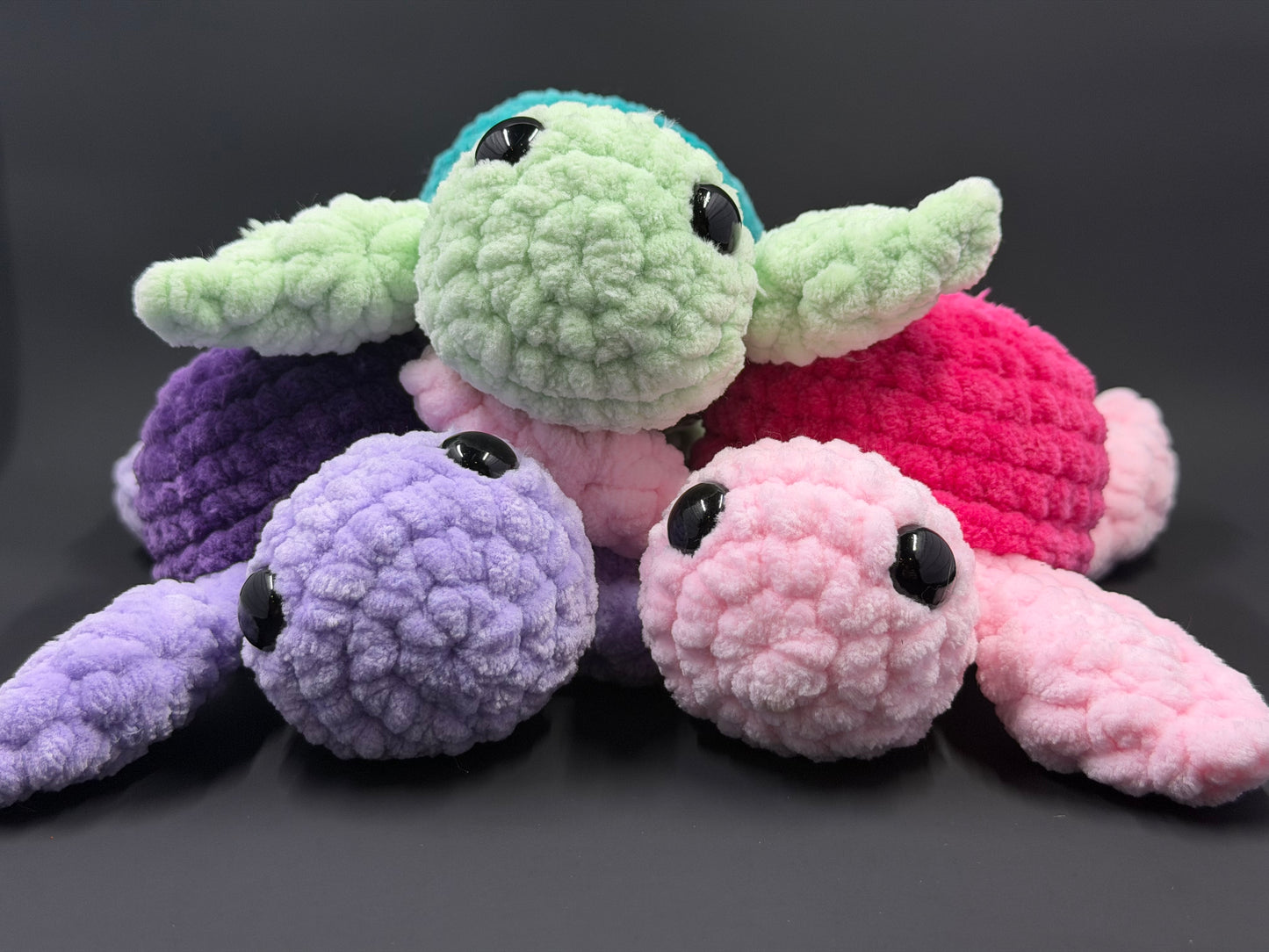 Crochet Sea Turtle Plushie | Handmade Amigurumi Turtle | Chunky Chenille Yarn Stuffed Animal | Cute Keychain or Plush Toy | Limited Batch