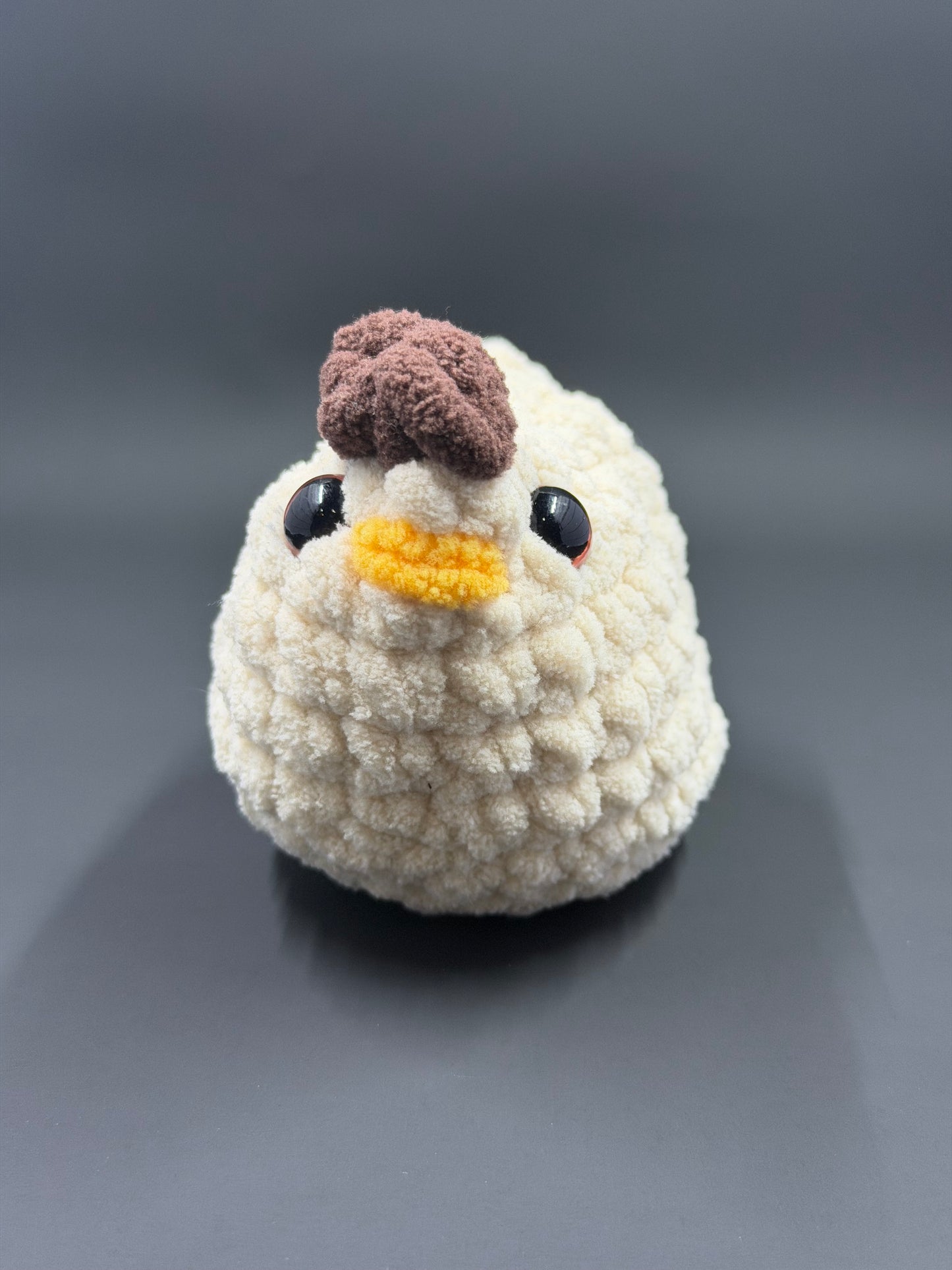 Crochet Mini Chicken Plushie | Handmade Amigurumi Chicken | Chunky Chenille Yarn Stuffed Animal | Cute Keychain or Plush Toy