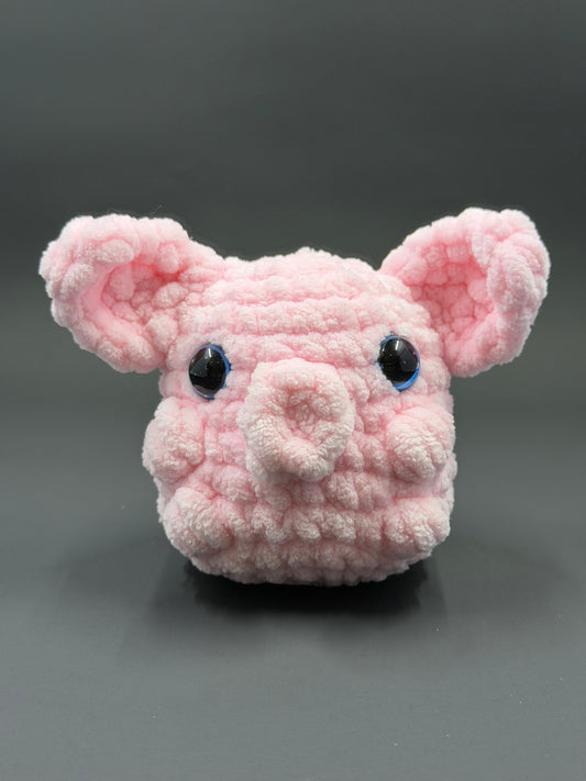 🐷 Mini Crochet Piglet Plushie | Handmade Amigurumi | Chenille Yarn Stuffed Animal