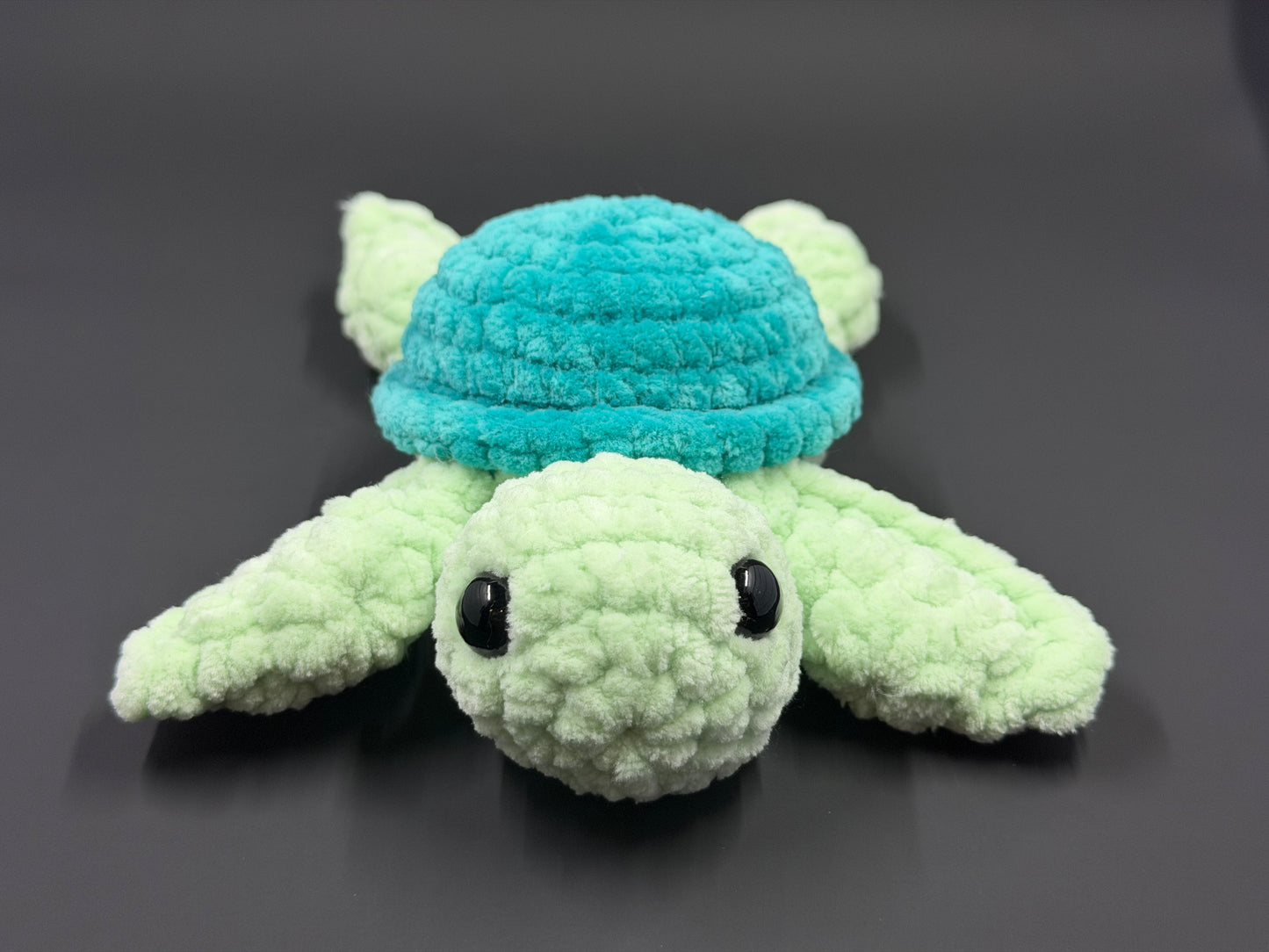 Crochet Sea Turtle Plushie | Handmade Amigurumi Turtle | Chunky Chenille Yarn Stuffed Animal | Cute Keychain or Plush Toy | Limited Batch