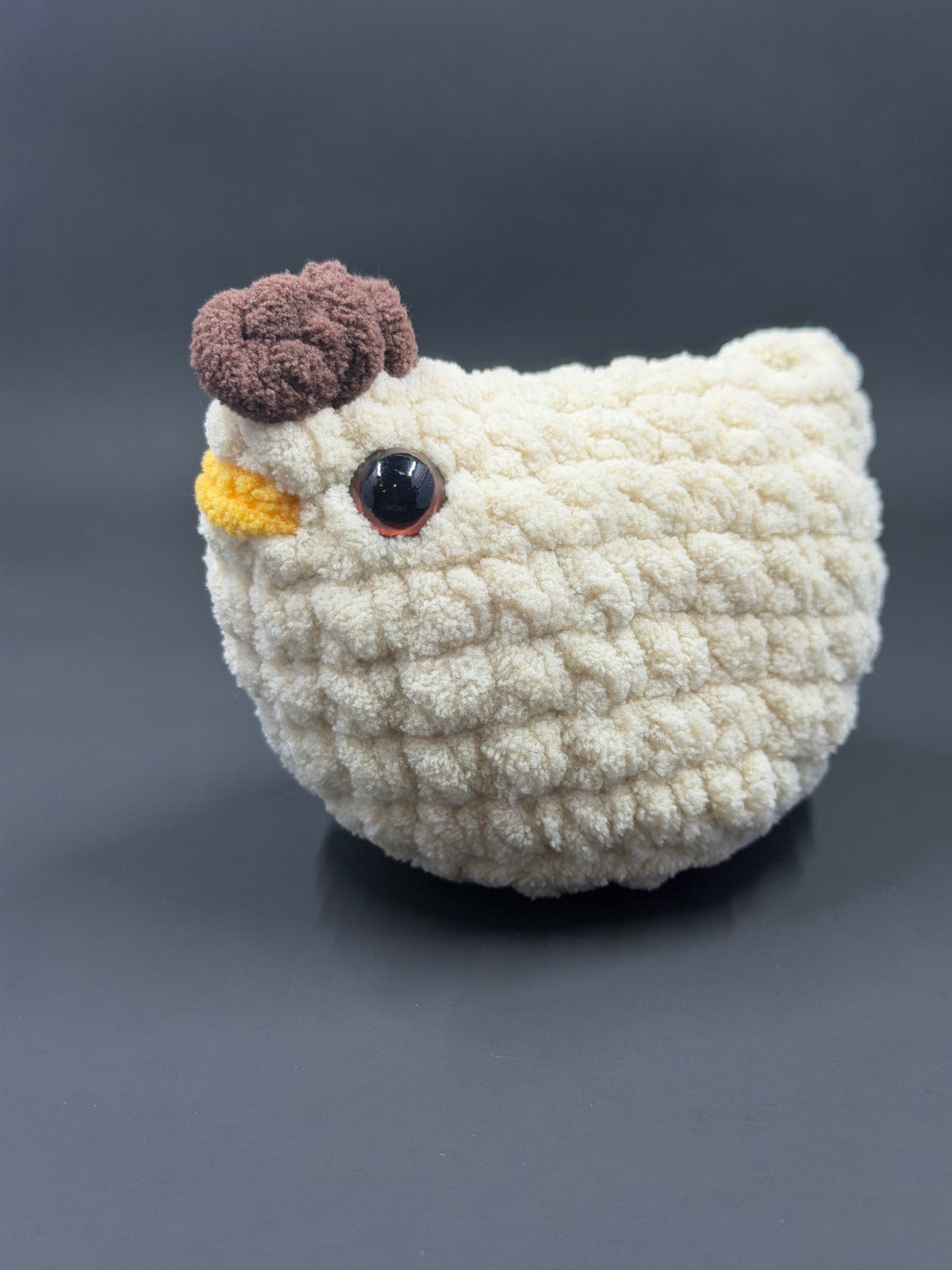 Crochet Mini Chicken Plushie | Handmade Amigurumi Chicken | Chunky Chenille Yarn Stuffed Animal | Cute Keychain or Plush Toy