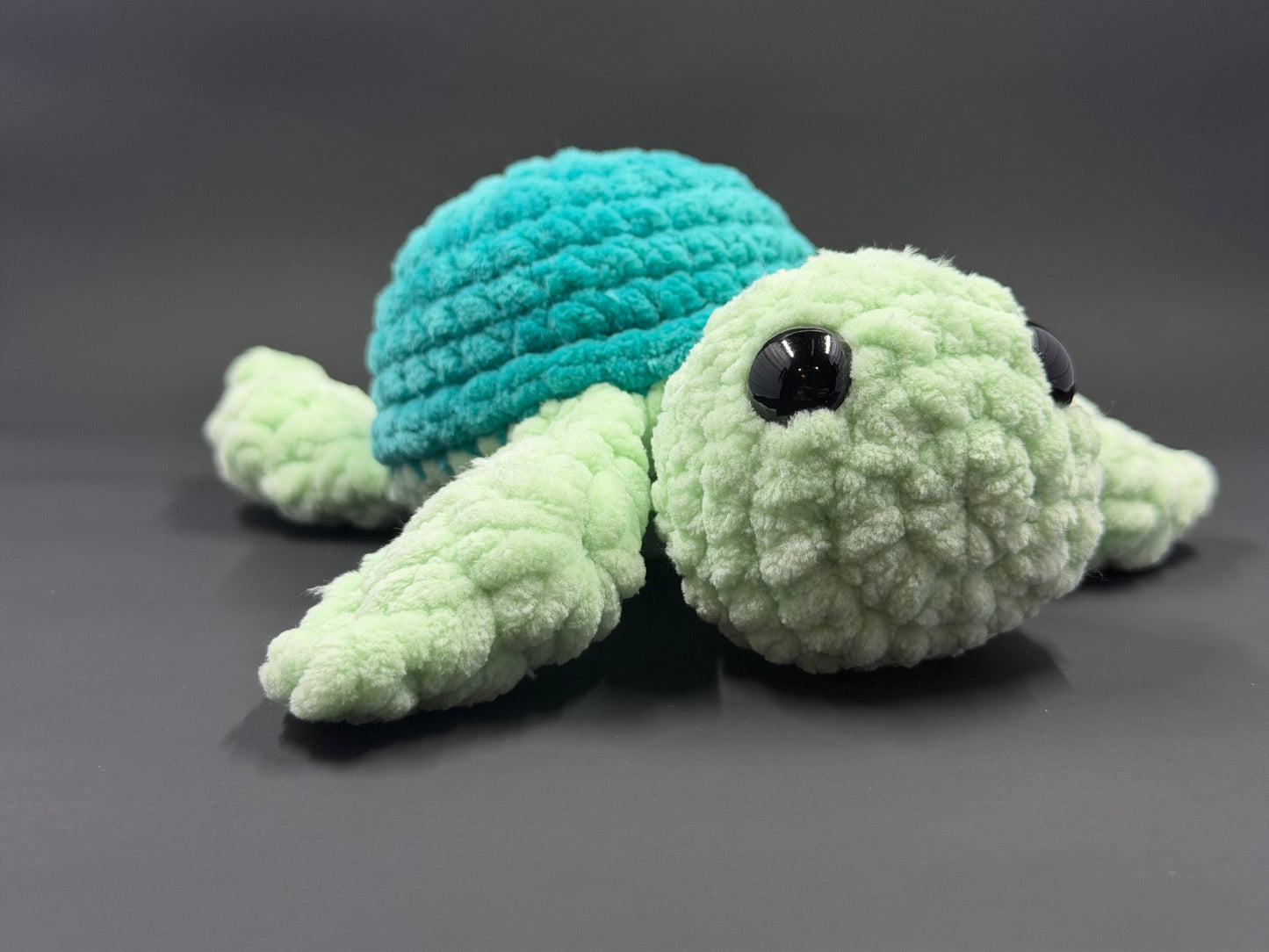 Crochet Sea Turtle Plushie | Handmade Amigurumi Turtle | Chunky Chenille Yarn Stuffed Animal | Cute Keychain or Plush Toy | Limited Batch