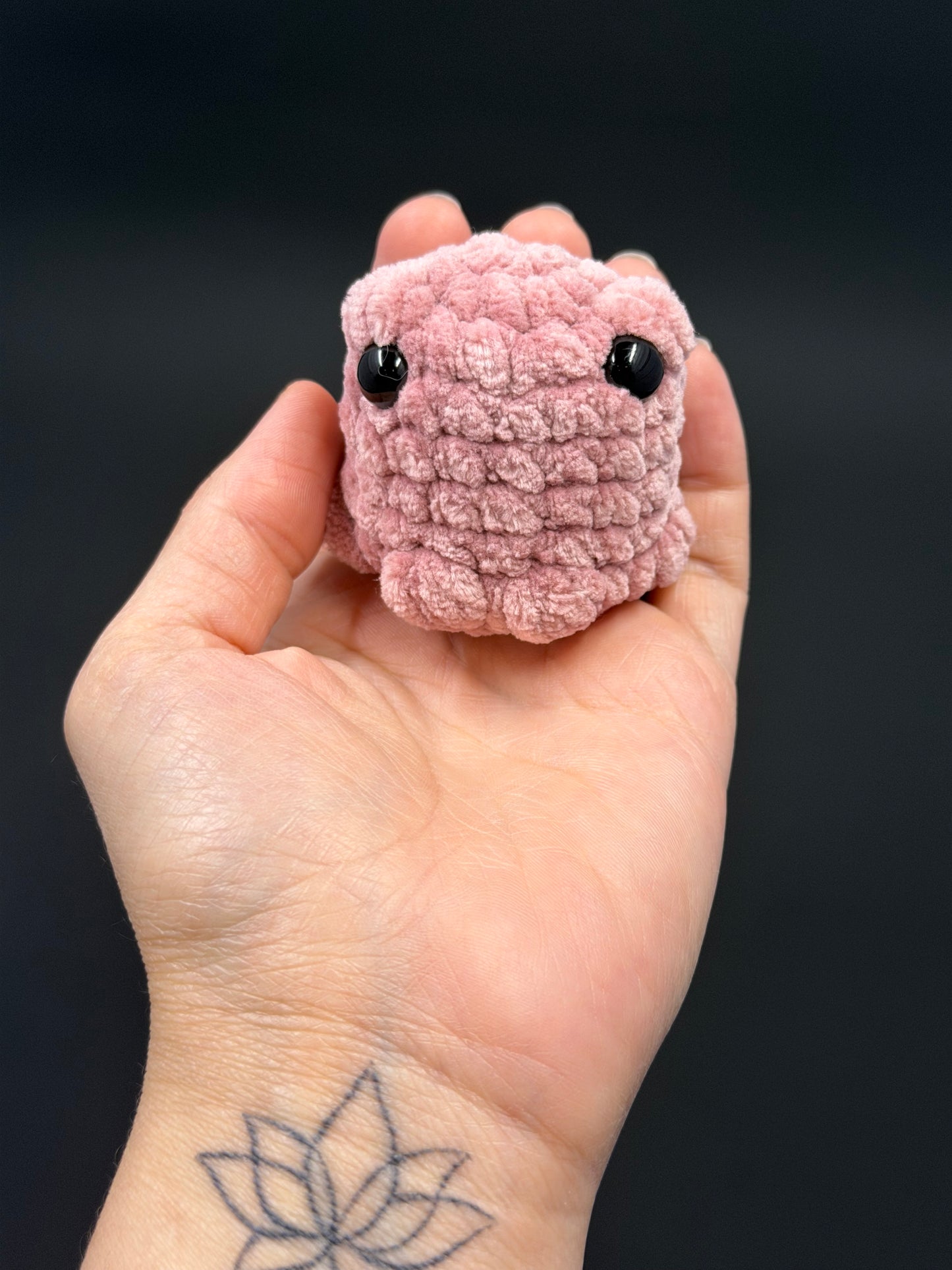 Plush Frog Buddy | Handmade Amigurumi Frog | Chunky Chenille Stuffed Animal | Cute Desk Buddy or Bag Charm