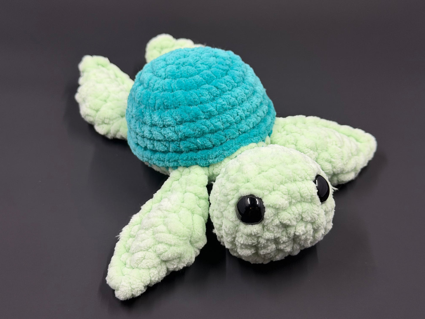 Crochet Sea Turtle Plushie | Handmade Amigurumi Turtle | Chunky Chenille Yarn Stuffed Animal | Cute Keychain or Plush Toy | Limited Batch