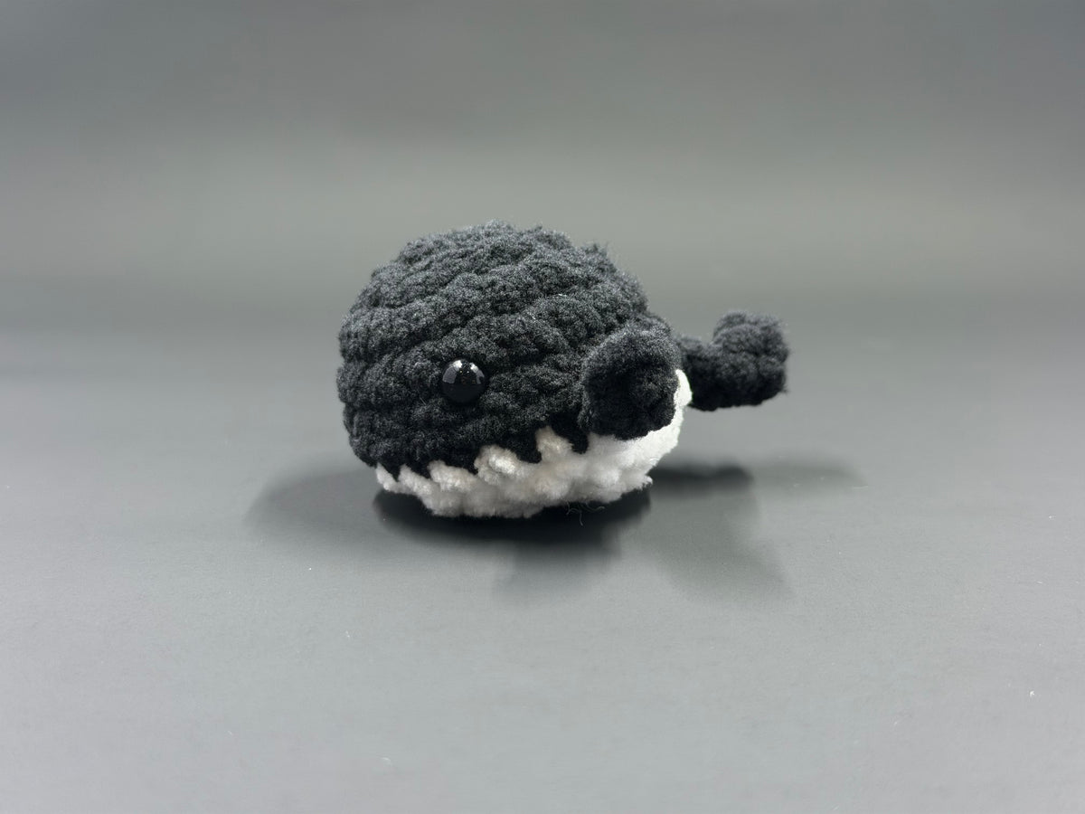 Crochet Whale Plushie | Handmade Amigurumi Whale | Chenille Stuffed Animal | Cute Ocean Keychain or Plush Toy | Mini Ocean Plush