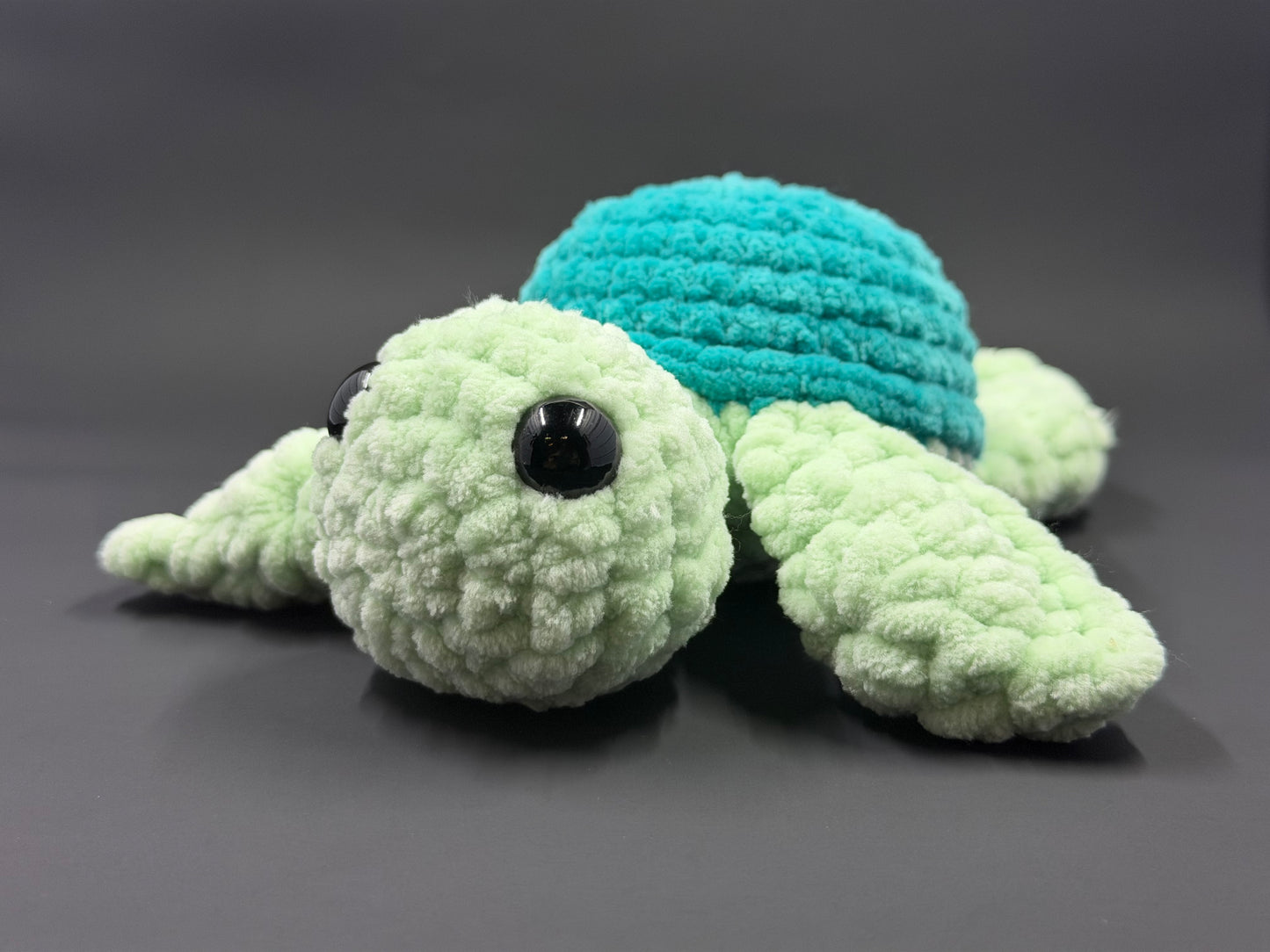 Crochet Sea Turtle Plushie | Handmade Amigurumi Turtle | Chunky Chenille Yarn Stuffed Animal | Cute Keychain or Plush Toy | Limited Batch