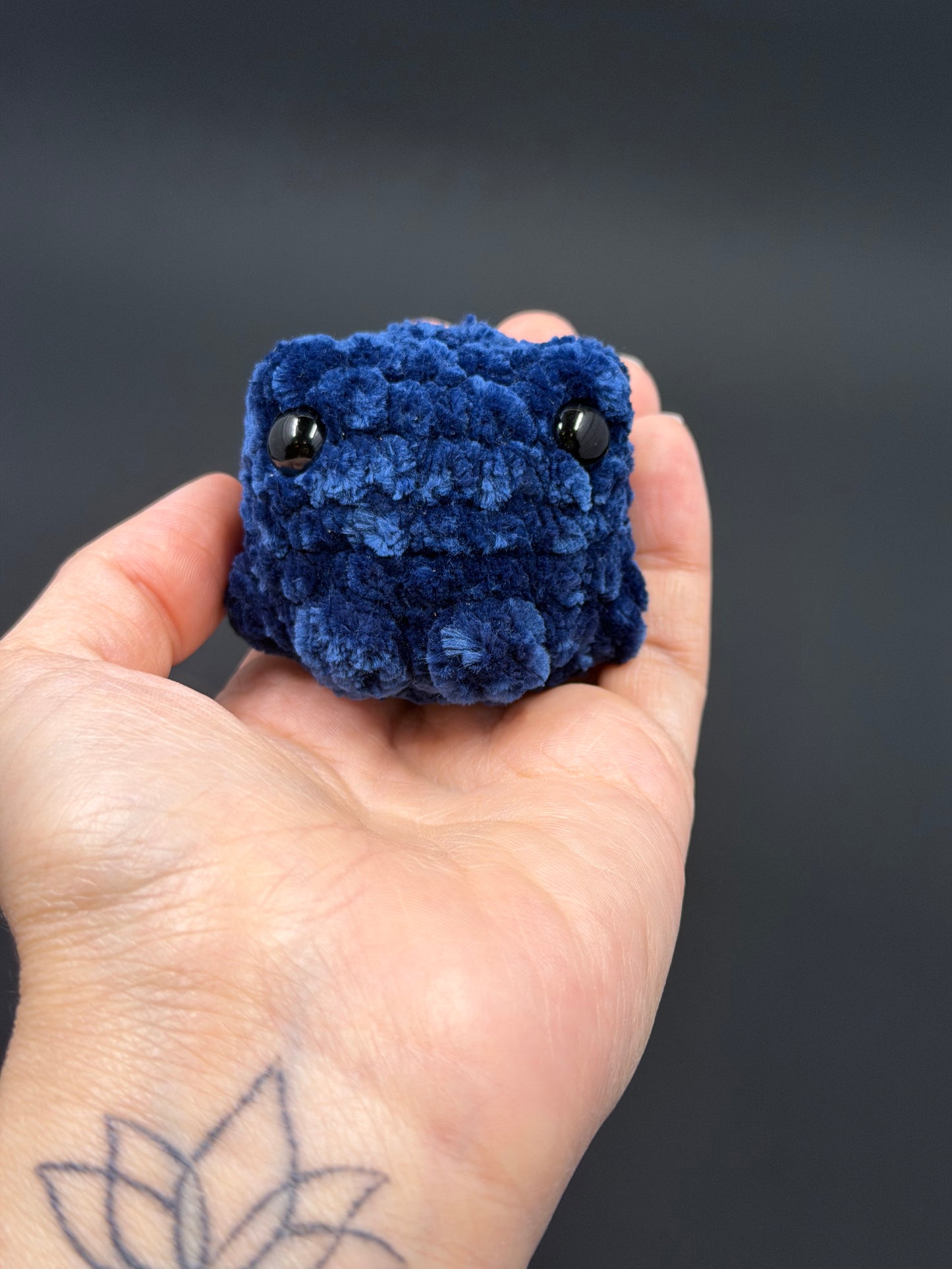 Plush Frog Buddy | Handmade Amigurumi Frog | Chunky Chenille Stuffed Animal | Cute Desk Buddy or Bag Charm