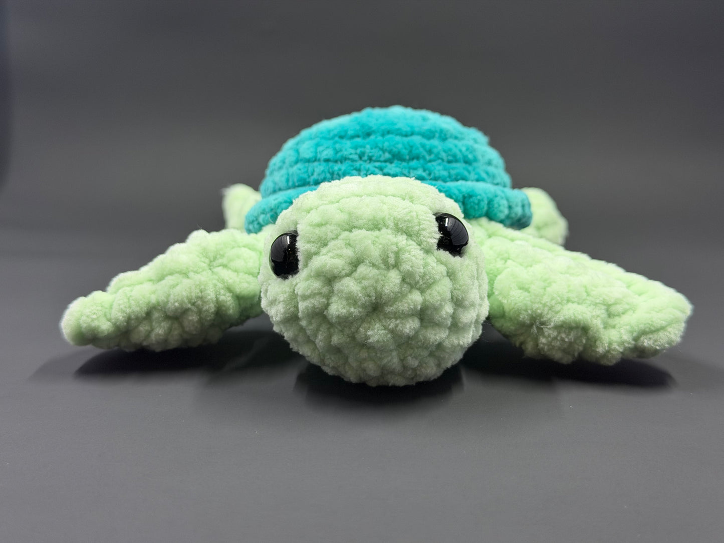 Crochet Sea Turtle Plushie | Handmade Amigurumi Turtle | Chunky Chenille Yarn Stuffed Animal | Cute Keychain or Plush Toy | Limited Batch