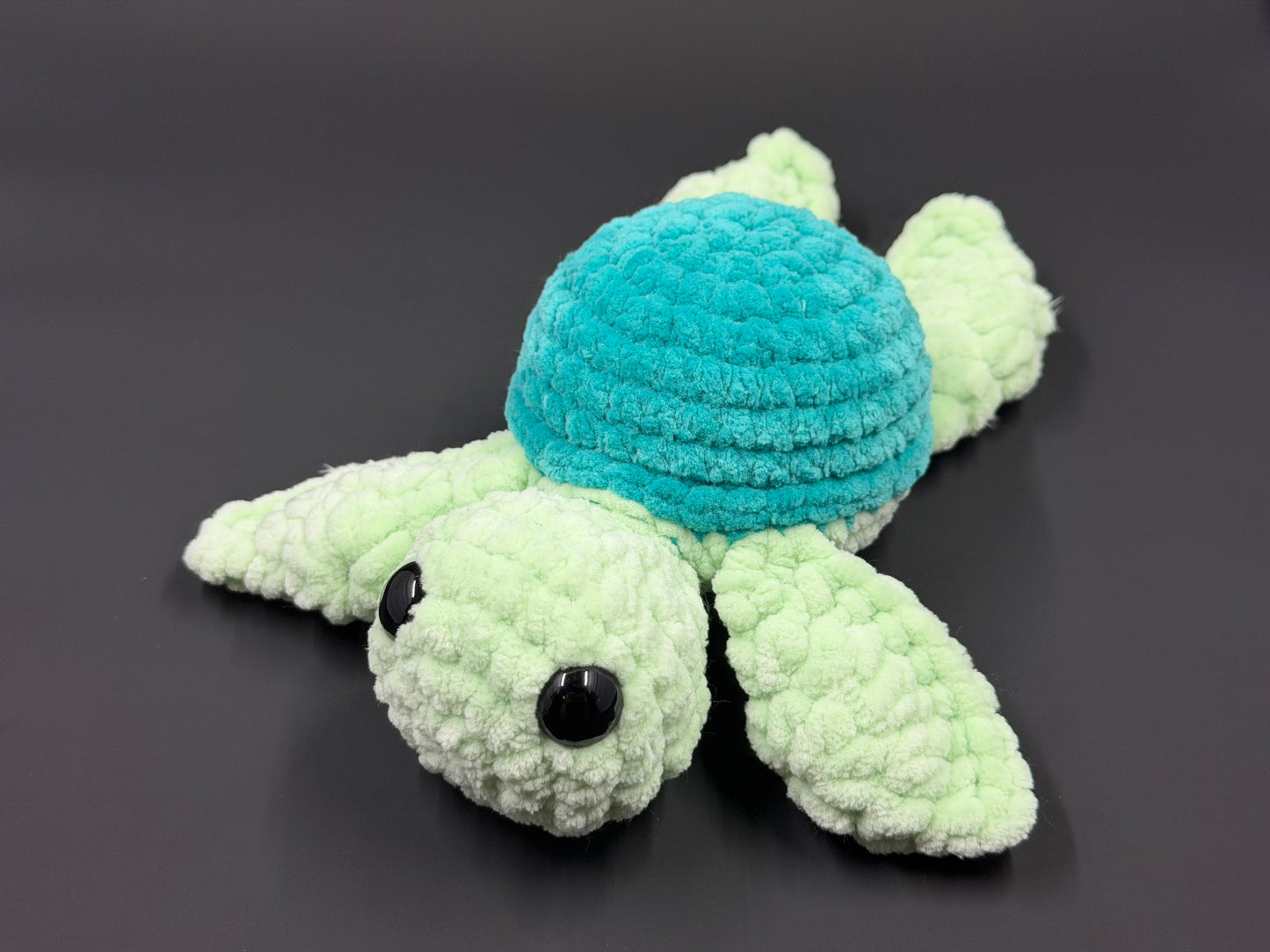 Crochet Sea Turtle Plushie | Handmade Amigurumi Turtle | Chunky Chenille Yarn Stuffed Animal | Cute Keychain or Plush Toy | Limited Batch