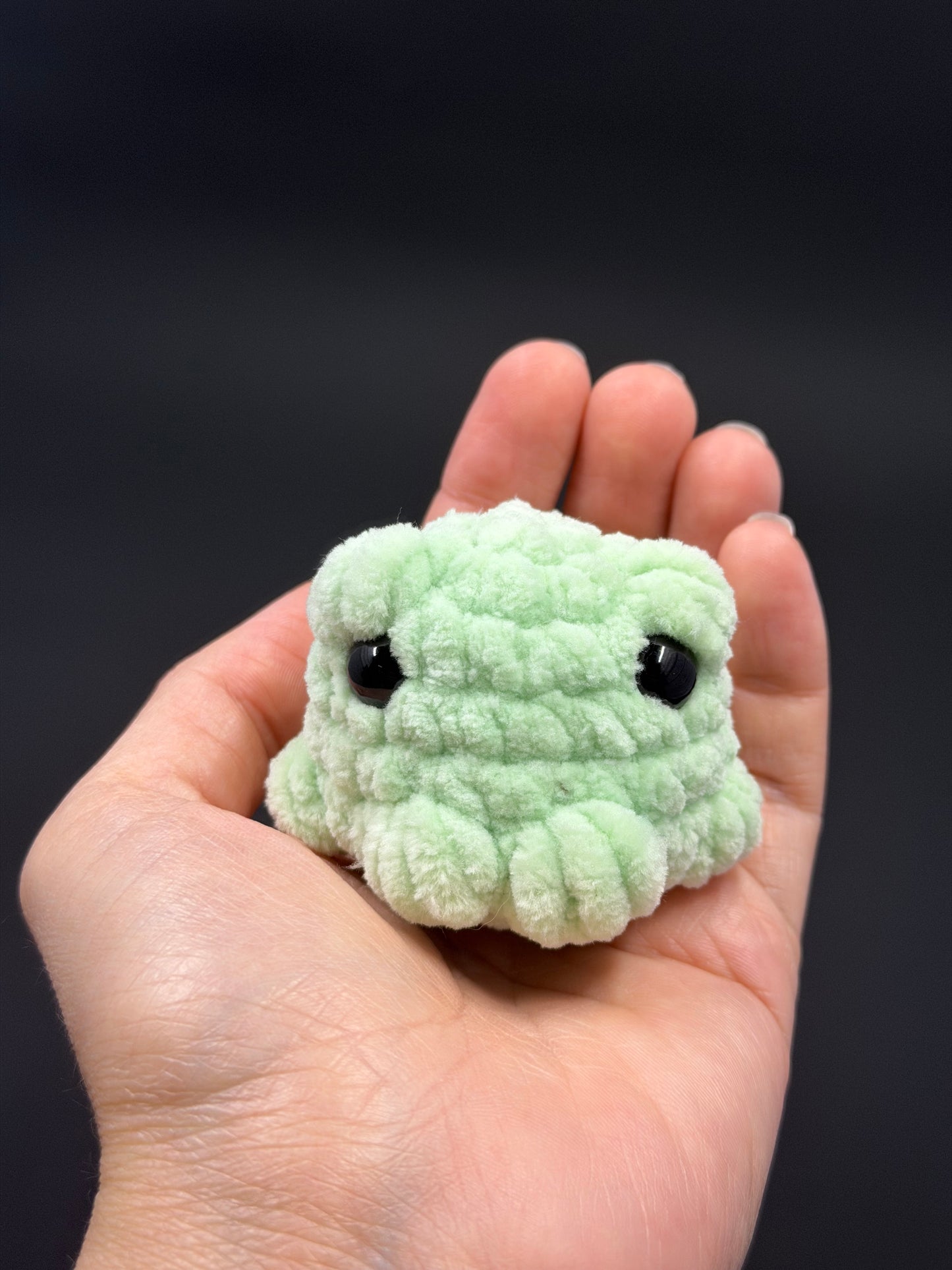Garden Frog Trio | Handmade Amigurumi Frog Plush | Chunky Chenille Stuffed Animal | Nature-Inspired Colors | Bag Charm or Plush Toy