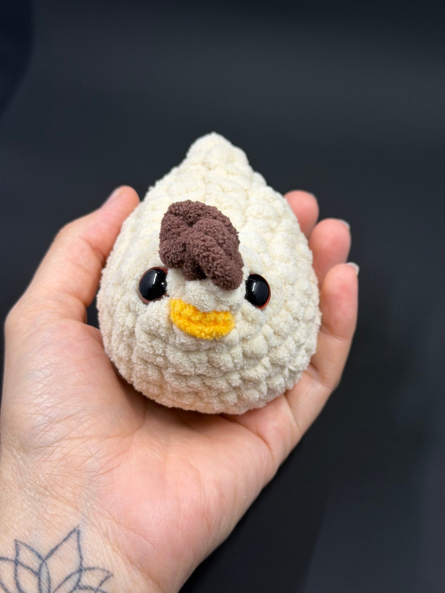 Crochet Mini Chicken Plushie | Handmade Amigurumi Chicken | Chunky Chenille Yarn Stuffed Animal | Cute Keychain or Plush Toy