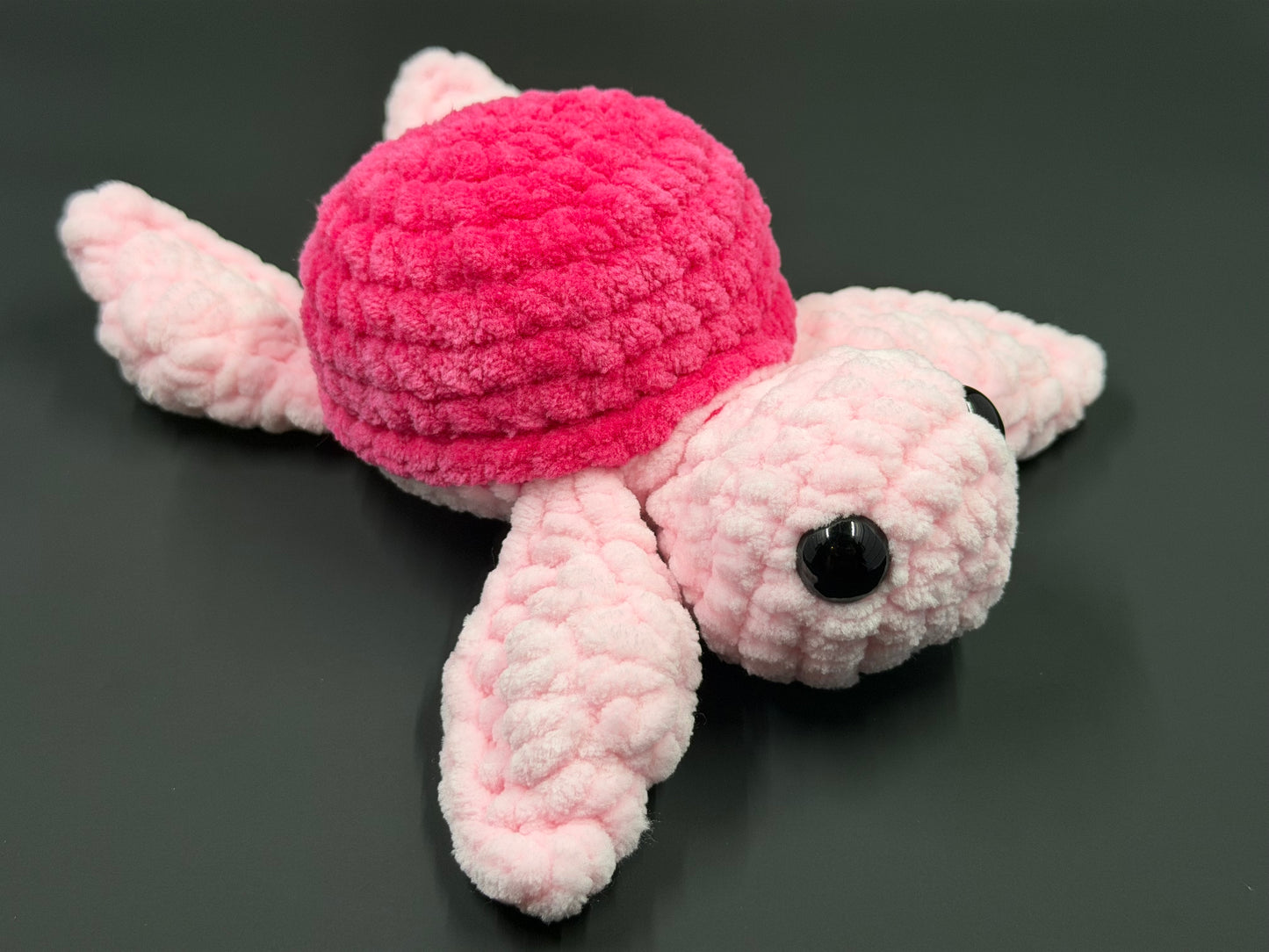 Crochet Sea Turtle Plushie | Handmade Amigurumi Turtle | Chunky Chenille Yarn Stuffed Animal | Cute Keychain or Plush Toy | Limited Batch