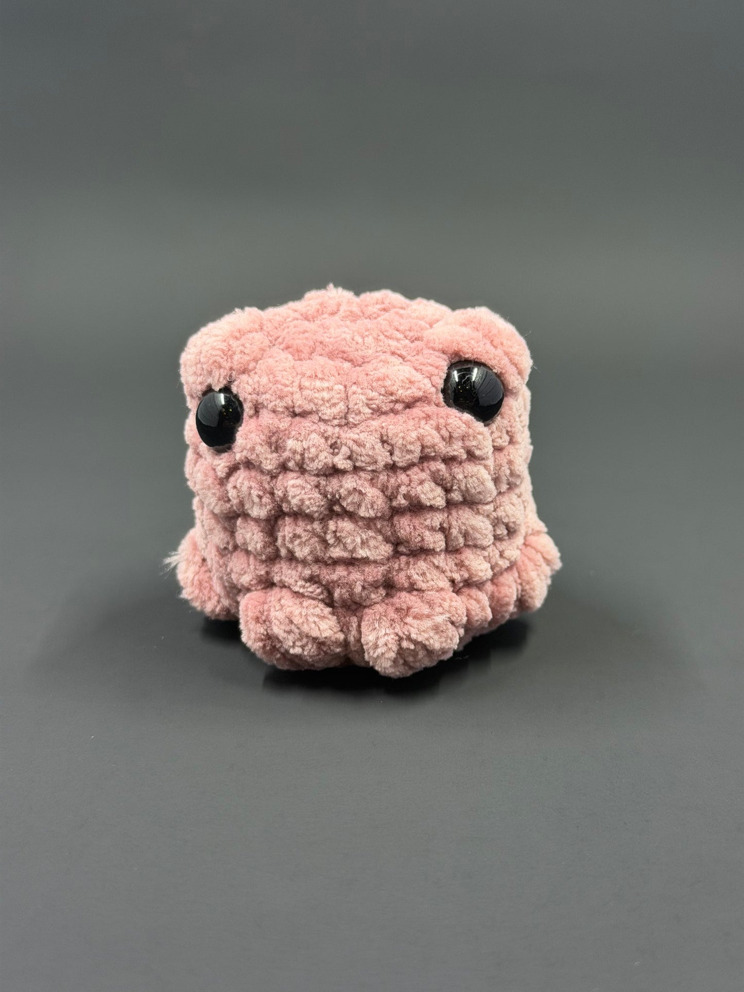 Plush Frog Buddy | Handmade Amigurumi Frog | Chunky Chenille Stuffed Animal | Cute Desk Buddy or Bag Charm