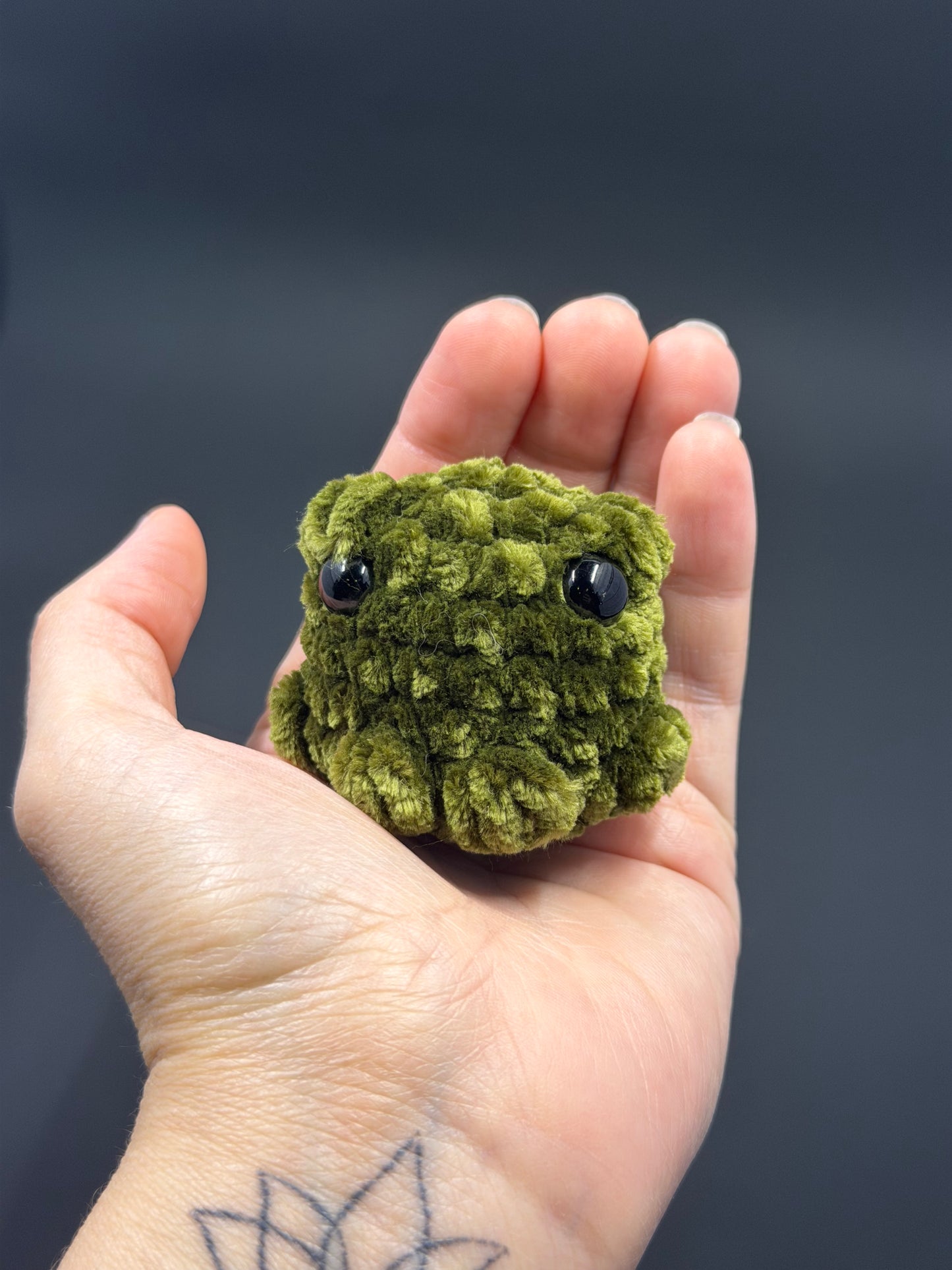 Garden Frog Trio | Handmade Amigurumi Frog Plush | Chunky Chenille Stuffed Animal | Nature-Inspired Colors | Bag Charm or Plush Toy