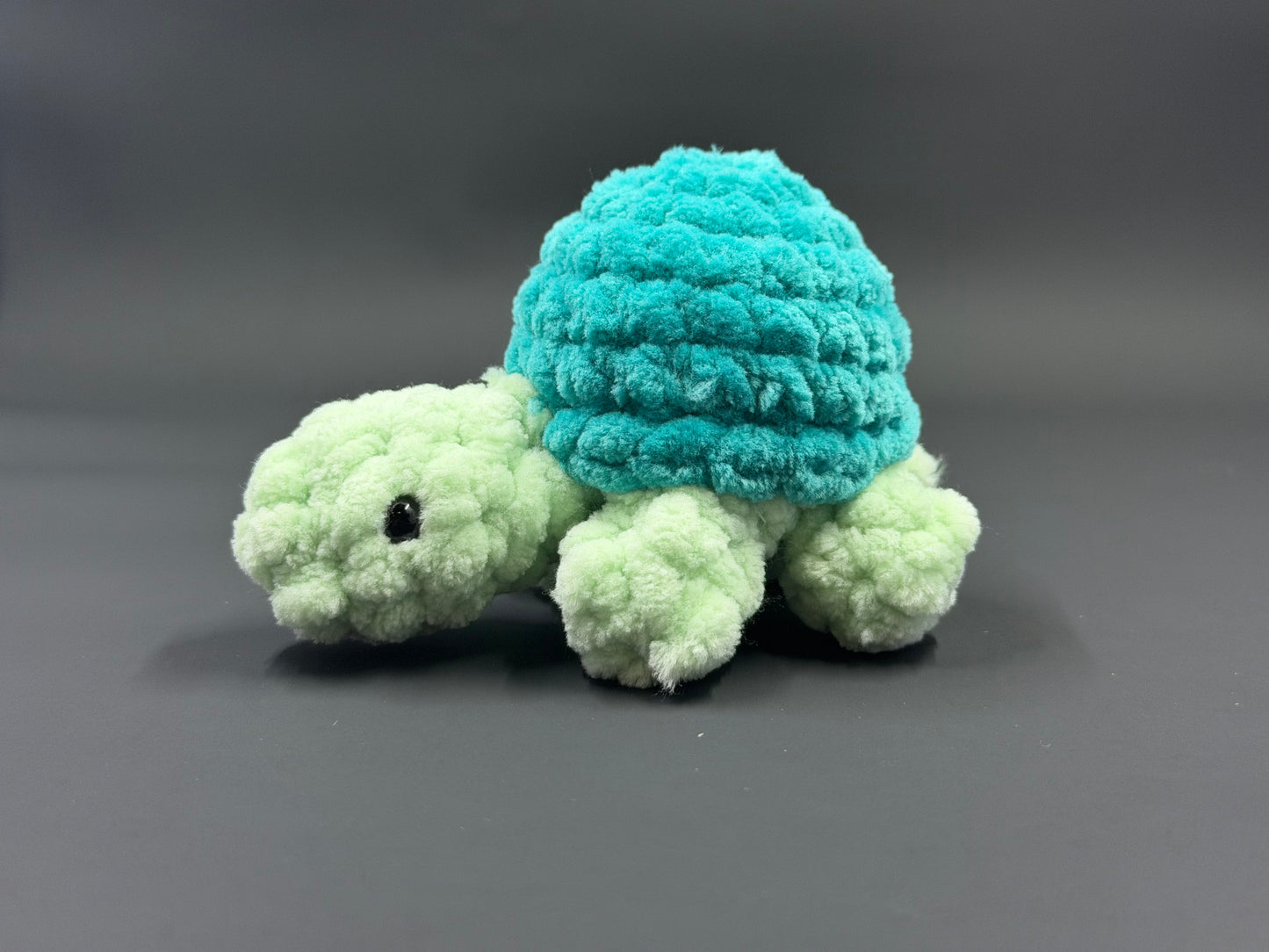 Crochet Turtle Plushie | Handmade Amigurumi Turtle | Chunky Chenille Yarn Stuffed Animal | Cute Keychain or Plush Toy