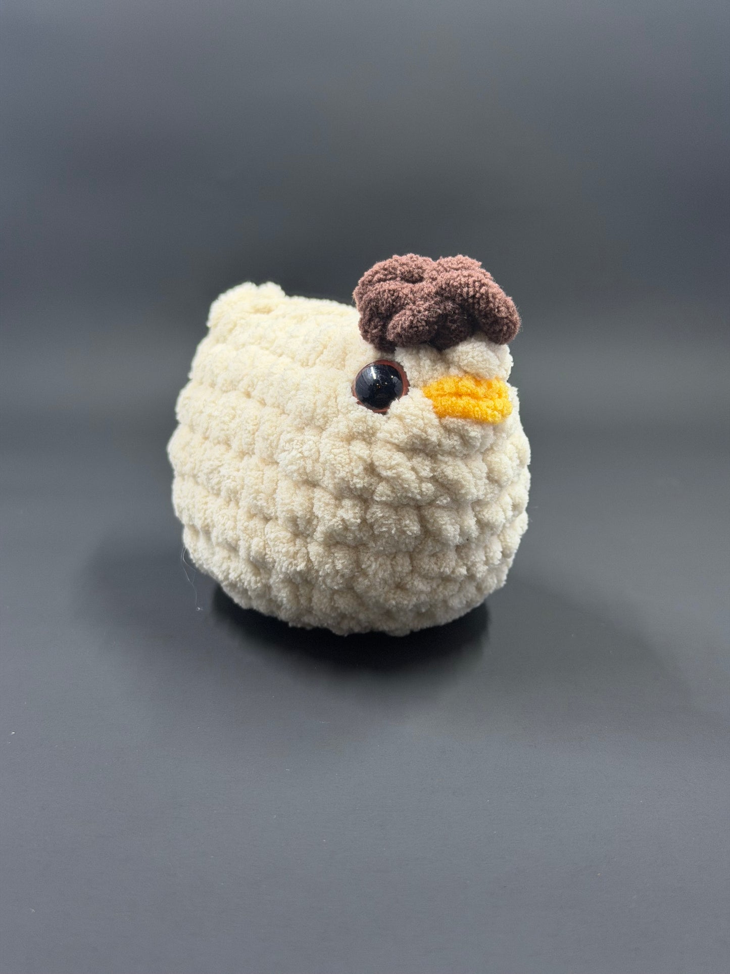 Crochet Mini Chicken Plushie | Handmade Amigurumi Chicken | Chunky Chenille Yarn Stuffed Animal | Cute Keychain or Plush Toy