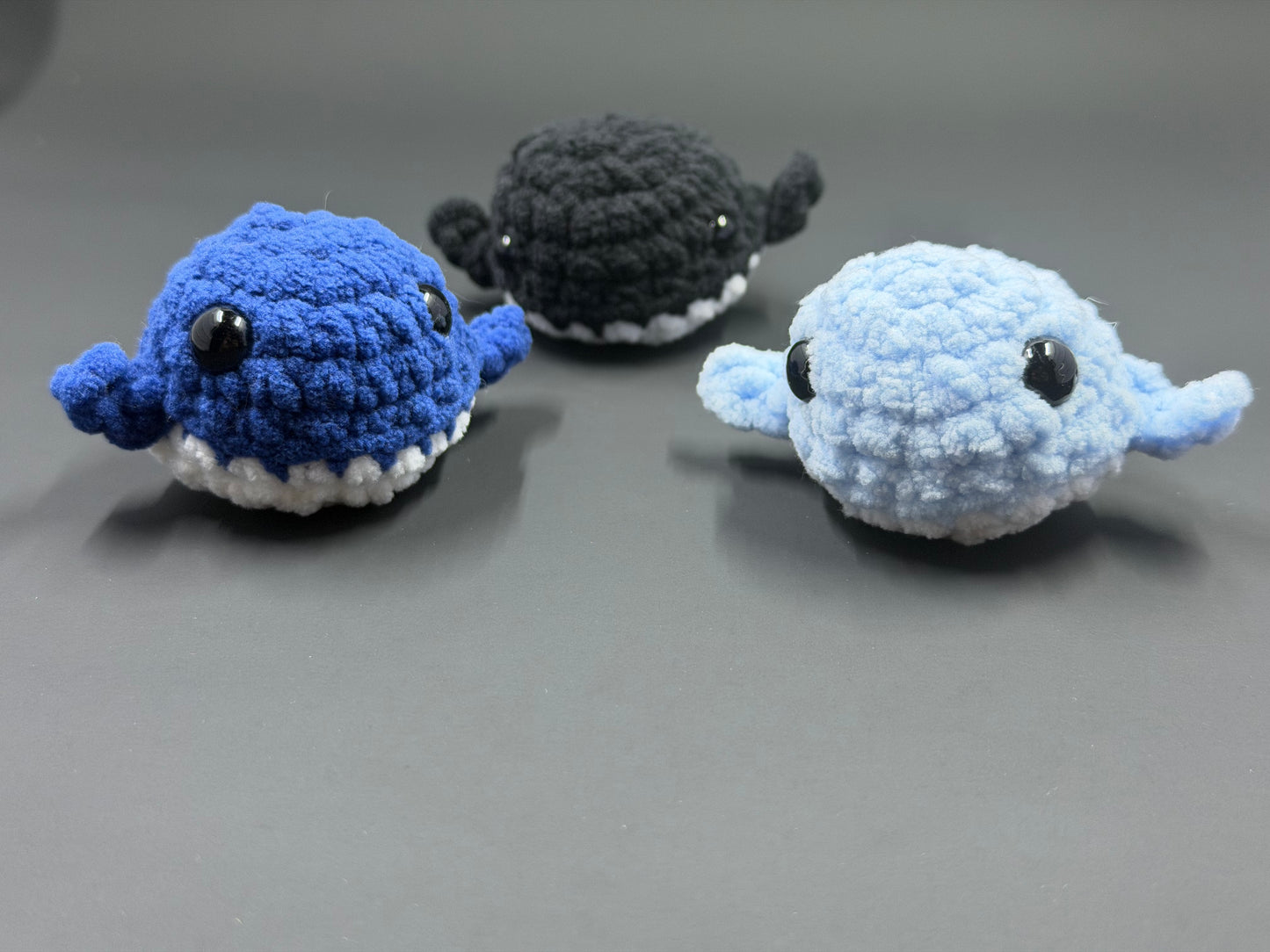Crochet Whale Plushie | Handmade Amigurumi Whale | Chenille Stuffed Animal | Cute Ocean Keychain or Plush Toy | Mini Ocean Plush